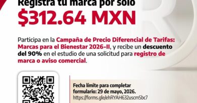 Invita Secretaría de Economía a registrar marcas con 90% de descuento