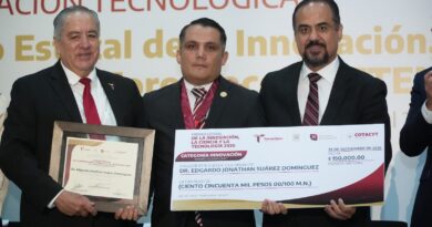 Entregan a investigador de la UAT el Premio Estatal de la Innovación 2026