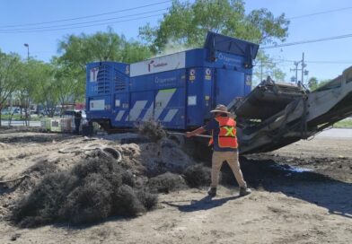 Avanza SEDUMA en trituración de llantas para reducir la contaminación en Reynosa